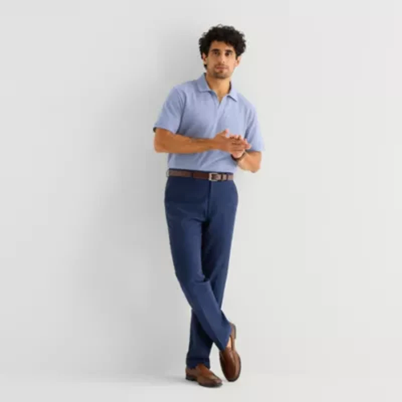 Stafford Johnny Collar\N Mens Regular Fit Short Sleeve Polo Shirt