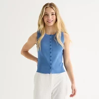 by&by Womens Juniors High Neck Tank Top