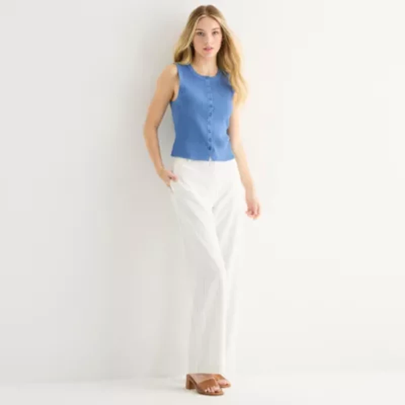 by&by Womens Juniors High Neck Tank Top