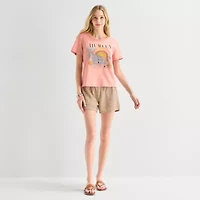 Hurley Womens Juniors Crew Neck Short Sleeve Regular Fit Graphic T-Shirt