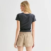 Hurley Womens Juniors Crew Neck Short Sleeve Fitted Graphic T-Shirt