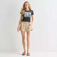 Hurley Womens Juniors Crew Neck Short Sleeve Fitted Graphic T-Shirt