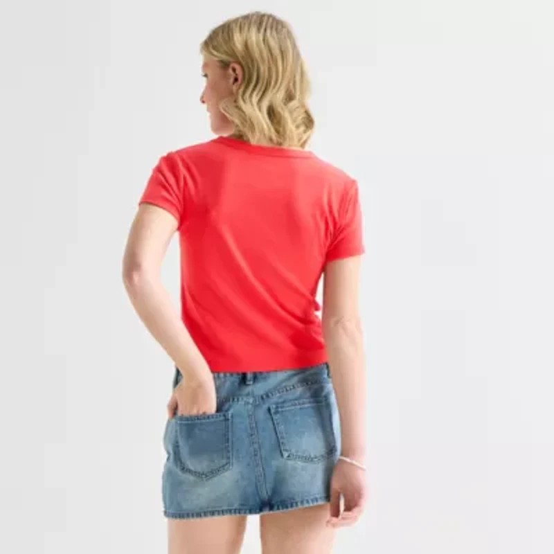 Hurley Womens Juniors Crew Neck Short Sleeve Fitted Graphic T-Shirt