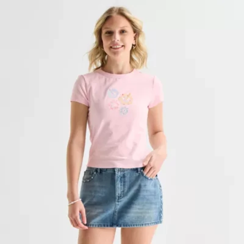 Forever 21 Womens Juniors Crew Neck Short Sleeve Graphic T-Shirt