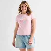 Forever 21 Womens Juniors Plus Crew Neck Short Sleeve Graphic T-Shirt