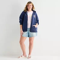 Forever 21 Womens Juniors Plus Hooded Long Sleeve Sweatshirt