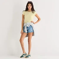 Arizona Smooth Womens Juniors Round Neck Short Sleeve T-Shirt