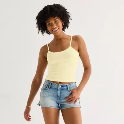 Arizona Womens Juniors Scoop Neck Sleeveless Tank Top