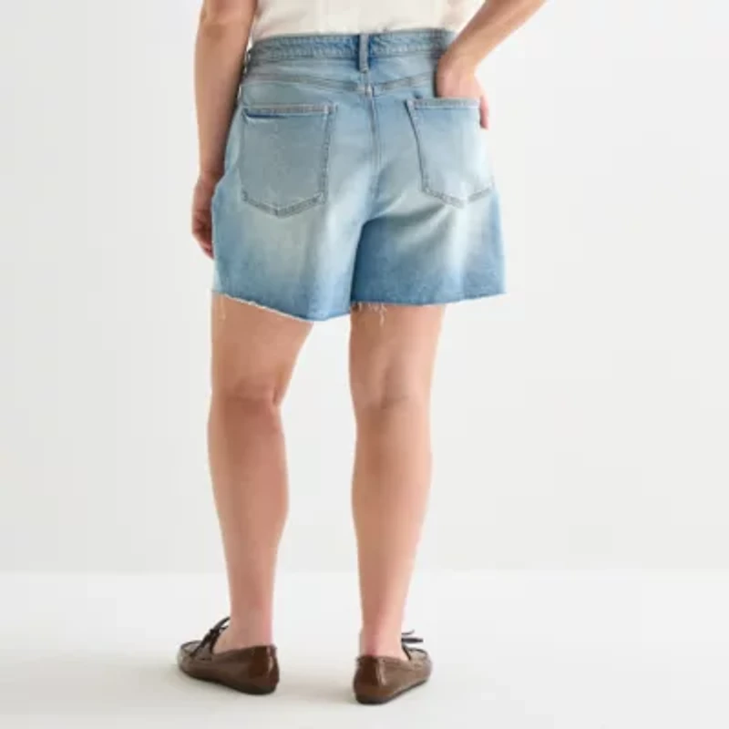 Arizona Womens Mid Rise Juniors Denim Short
