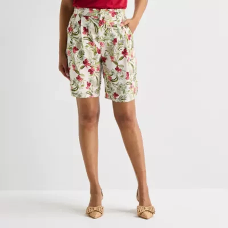 Liz Claiborne Womens Pleated Short