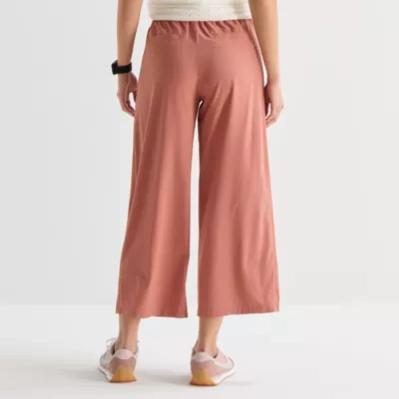 Stylus Womens Wide Leg Mid Rise Cropped Pant