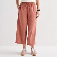 Stylus Womens Wide Leg Mid Rise Cropped Pant
