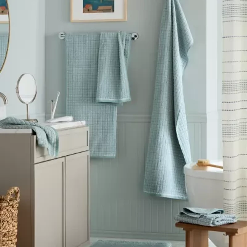 Town And Country Windowpane Textured 6-pc. Quick Dry Bath Towel Set