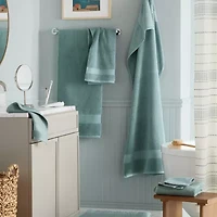 Town And Country Solid Dobby Border -pc. Quick Dry Bath Towel Set