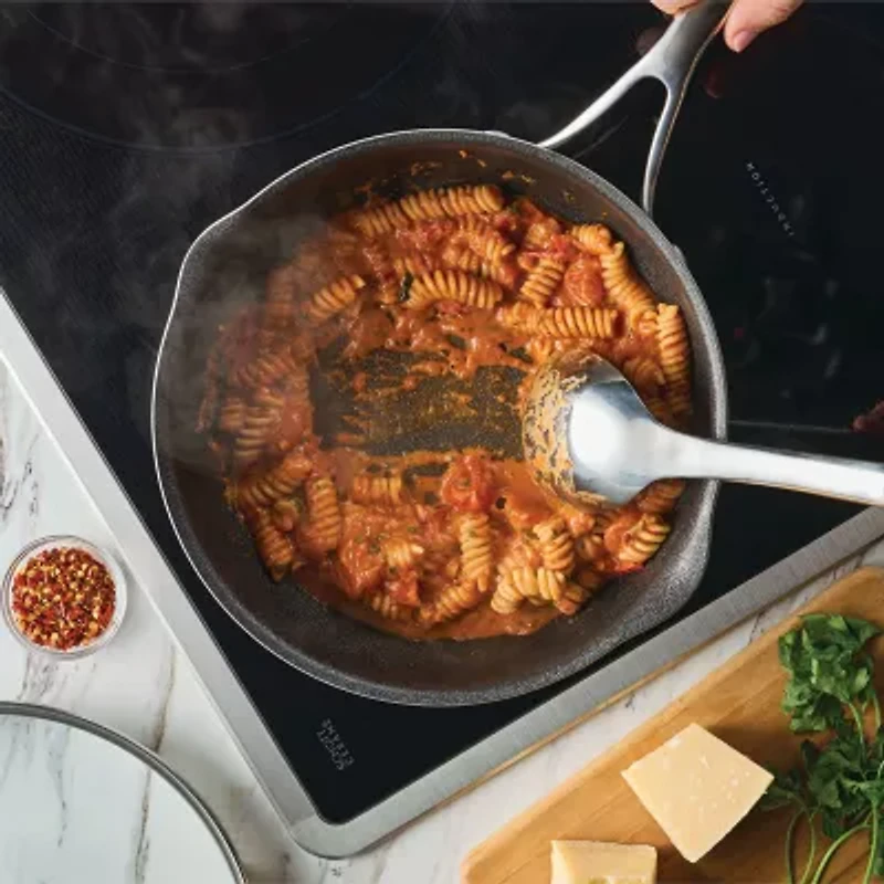 Circulon 9.5-Inch (3.2-Qt) Infinity Pan with Scratch Defense Nonstick Lid and Tool Holder, Platinum