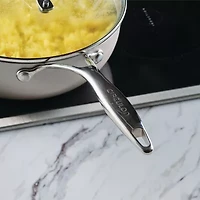 Circulon 9.5-Inch (3.2-Qt) Infinity Pan with Scratch Defense Nonstick Lid and Tool Holder, Platinum