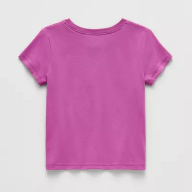 Okie Dokie Toddler & Little Girls Round Neck Short Sleeve Regular Fit Graphic T-Shirt