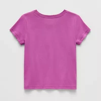 Okie Dokie Toddler & Little Girls Round Neck Short Sleeve Regular Fit Graphic T-Shirt