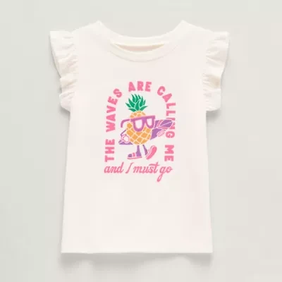 Thereabouts Little Girls Round Neck Short Sleeve T-Shirt