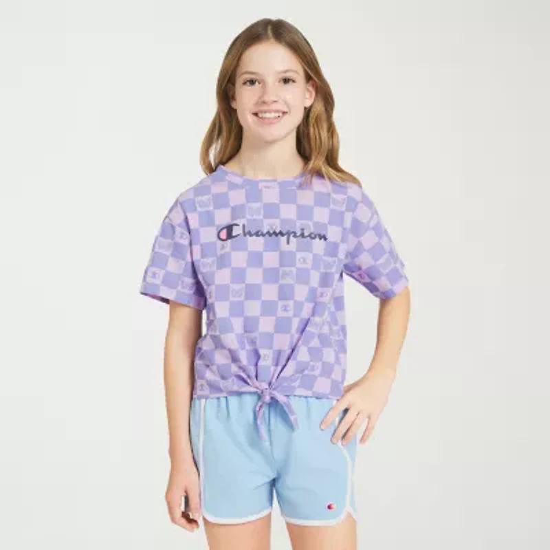 Champion Big Kid Girls Round Neck Short Sleeve Regular Fit Graphic T-Shirt