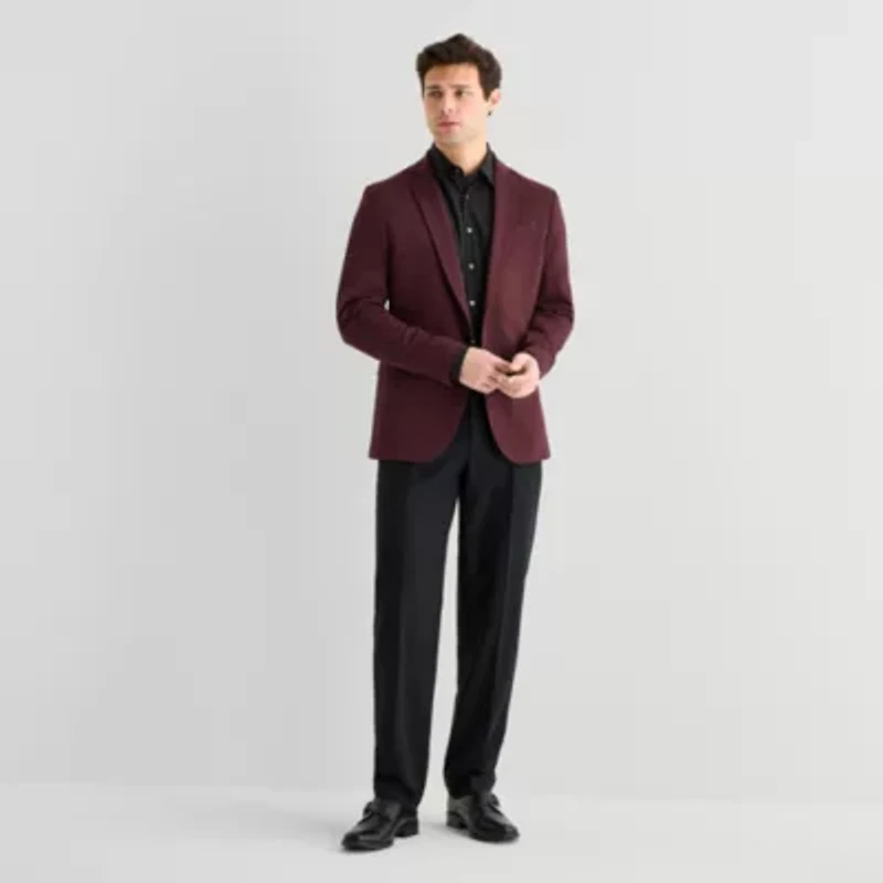 J. Ferrar 360 Stretch Knit Texture Mens Slim Fit Sport Coat