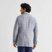 Stafford Mens Plaid Classic Fit Sport Coat