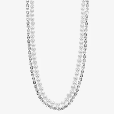 Monet Jewelry Timeless Womens Glass 17 Inch Strand Necklace