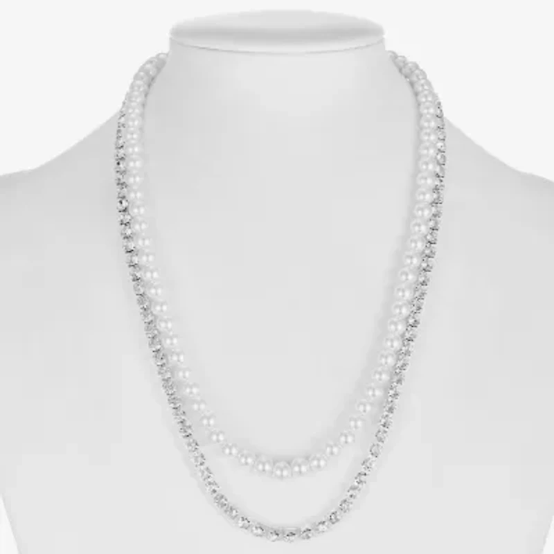 Monet Jewelry Timeless Womens Glass 17 Inch Strand Necklace