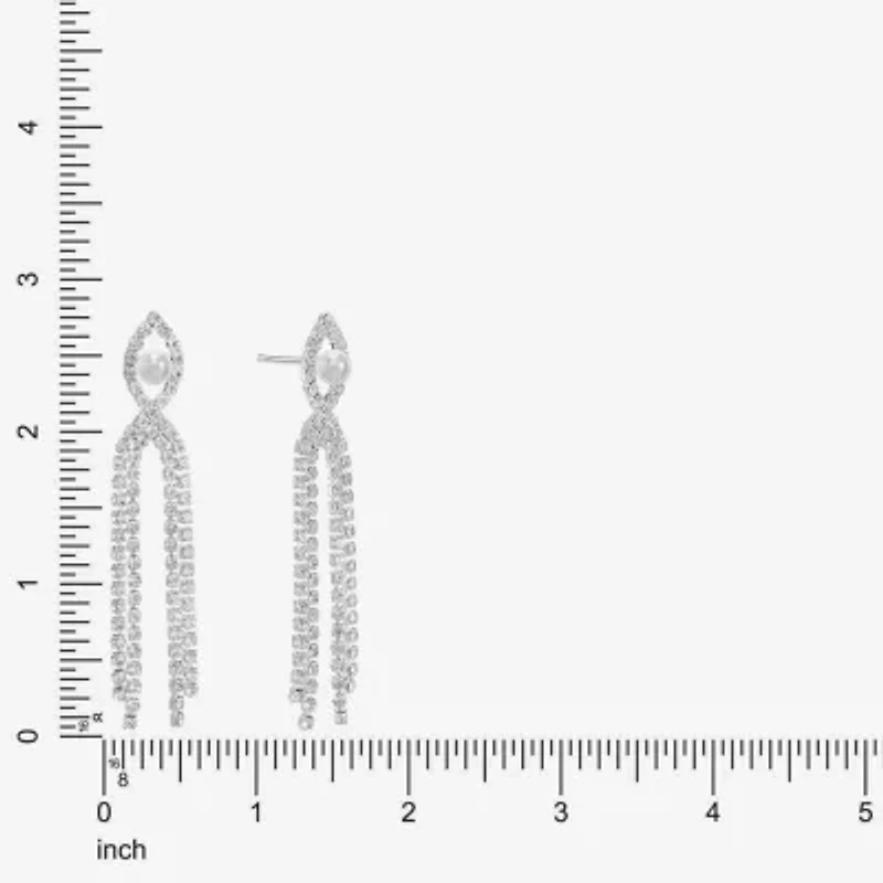 Monet Jewelry Timeless Womens Glass Simulated Pearl Hypoallergenic Drop Earrings