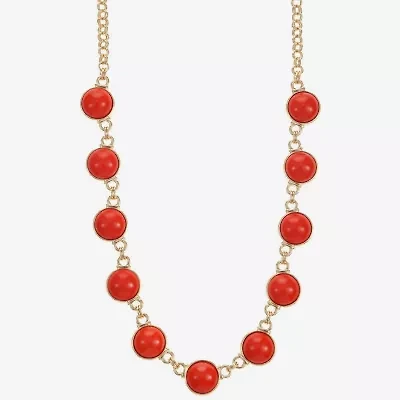 Monet Jewelry Womens Green 18 Inch Collar Necklace