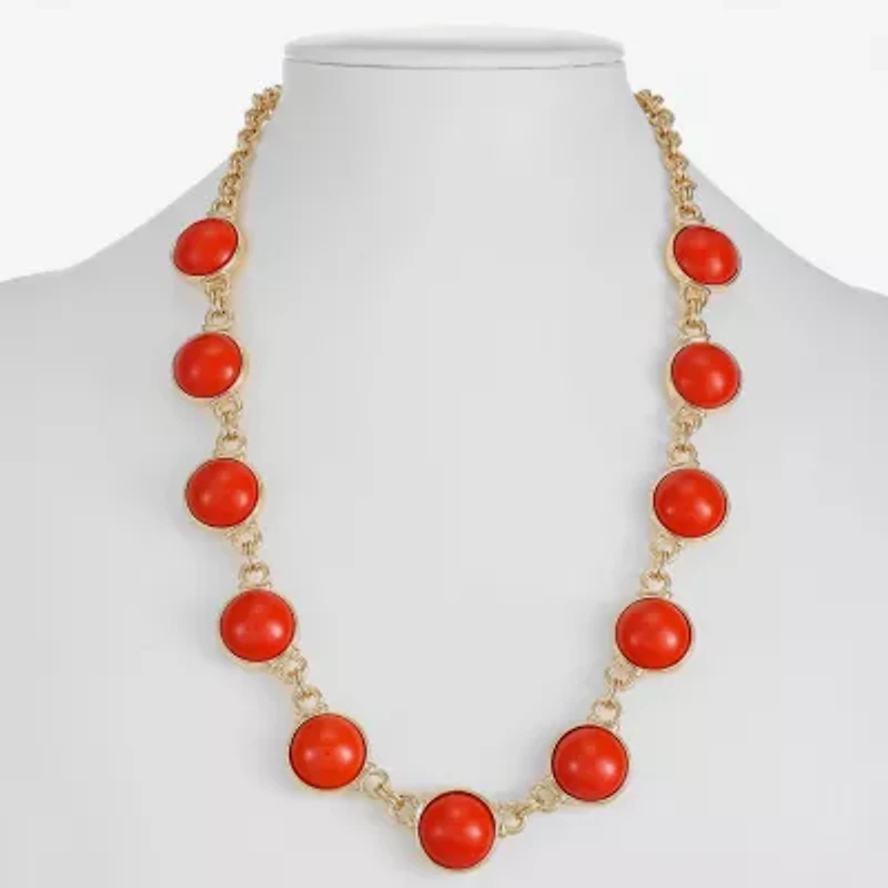 Monet Jewelry Womens Green 18 Inch Collar Necklace