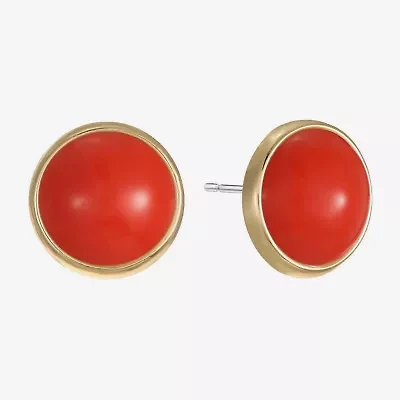 Monet Jewelry Green 14mm Round Stud Earrings