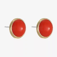 Monet Jewelry Green 14mm Round Stud Earrings