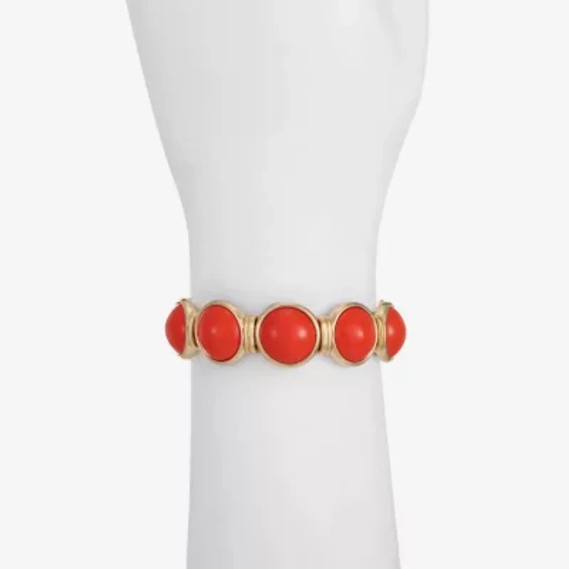 Monet Jewelry Womens Green Round Stretch Bracelet