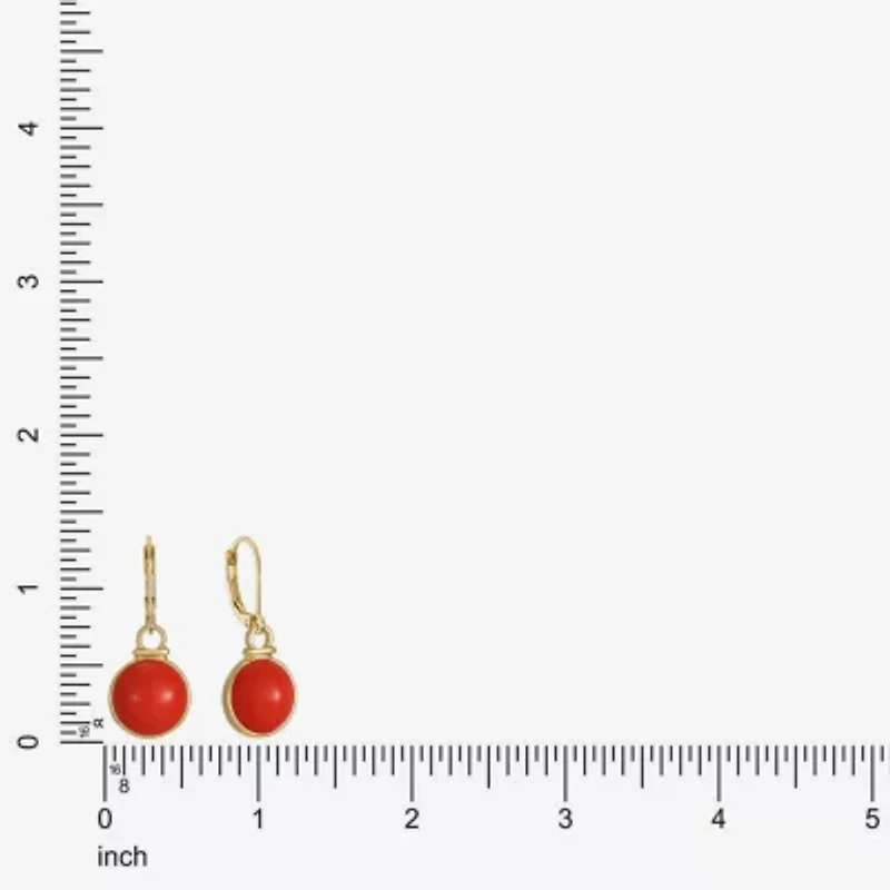 Monet Jewelry Womens Green Round Drop Earrings