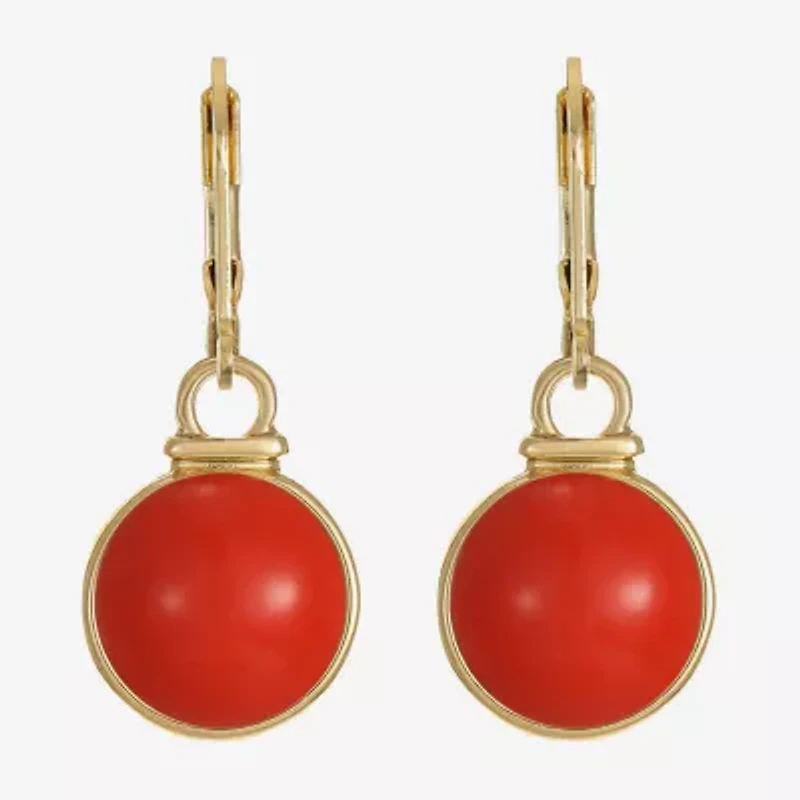 Monet Jewelry Womens Green Round Drop Earrings
