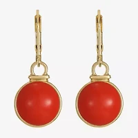 Monet Jewelry Womens Green Round Drop Earrings