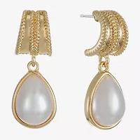 Monet Jewelry White Simulated Pearl 34mm Stud Earrings