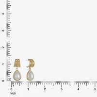 Monet Jewelry White Simulated Pearl 34mm Stud Earrings