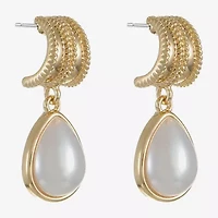 Monet Jewelry White Simulated Pearl 34mm Stud Earrings