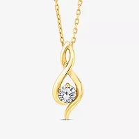 F / Si2) Womens 1/ CT. T.W. Lab Grown White Diamond 14K Gold Over Silver 18 Inch Pendant Necklace