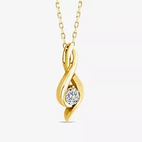 F / Si2) Womens 1/ CT. T.W. Lab Grown White Diamond 14K Gold Over Silver 18 Inch Pendant Necklace