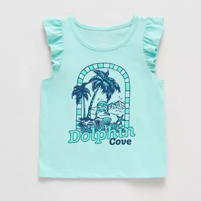 Okie Dokie Toddler & Little Girls Round Neck Sleeveless Tank Top