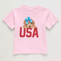 Okie Dokie Toddler & Little Girls Round Neck Short Sleeve Graphic T-Shirt