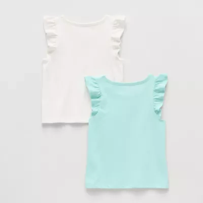 Okie Dokie Toddler & Little Girls Round Neck Sleeveless 2-pc. Tank Top