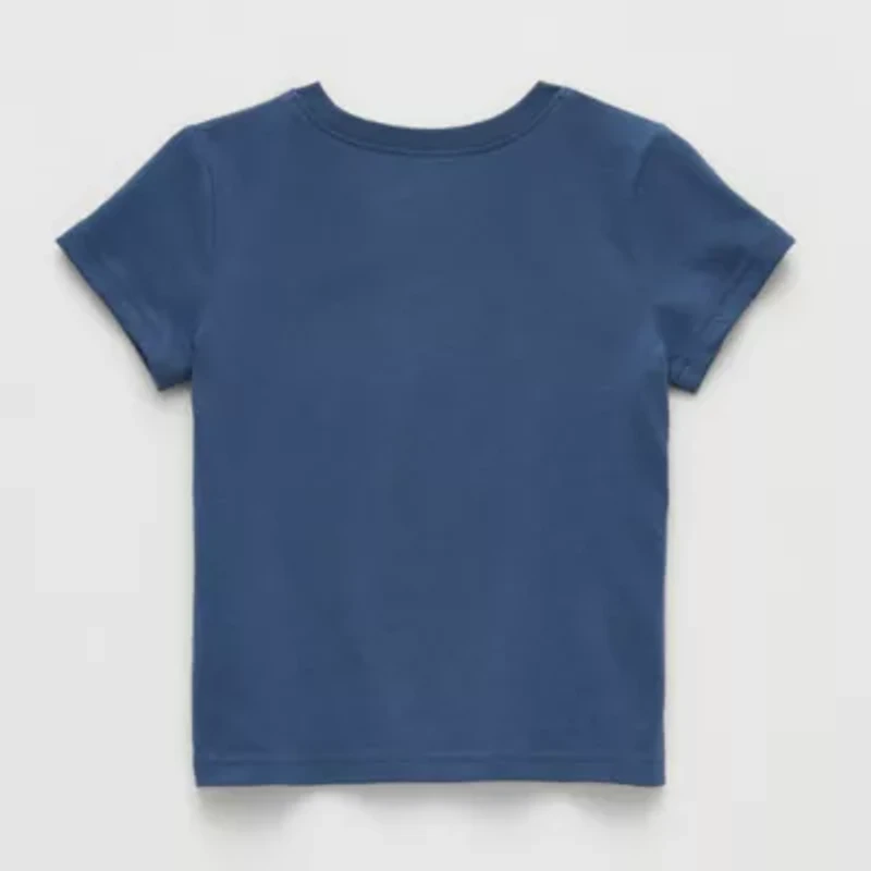Okie Dokie Toddler & Little Girls Round Neck Short Sleeve Regular Fit Graphic T-Shirt