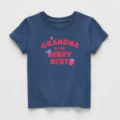 Okie Dokie Toddler & Little Girls Round Neck Short Sleeve Regular Fit Graphic T-Shirt