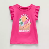 Thereabouts Little Girls Round Neck Short Sleeve T-Shirt