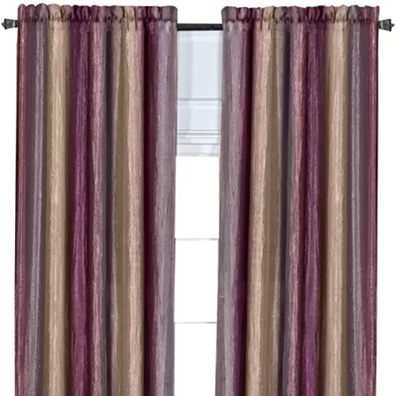 Ombre Rod Pocket Light-Filtering Single Curtain Panel