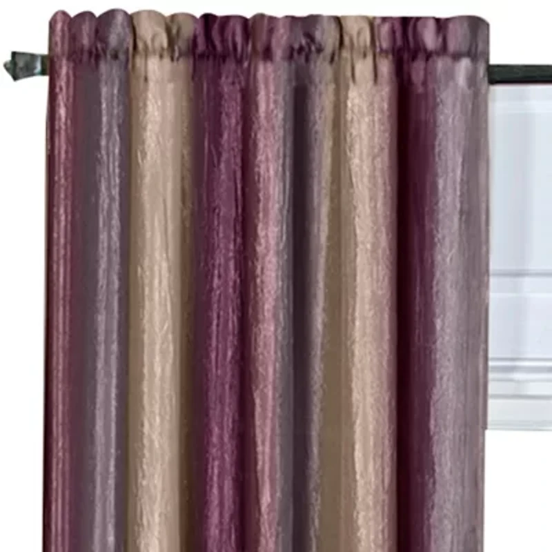 Ombre Rod Pocket Light-Filtering Single Curtain Panel